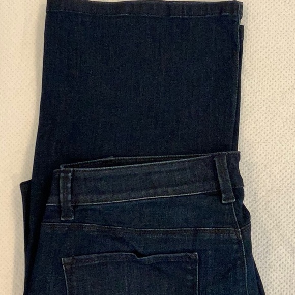 Dark rinse, curvy fit boot cut jeans. - Picture 3 of 3